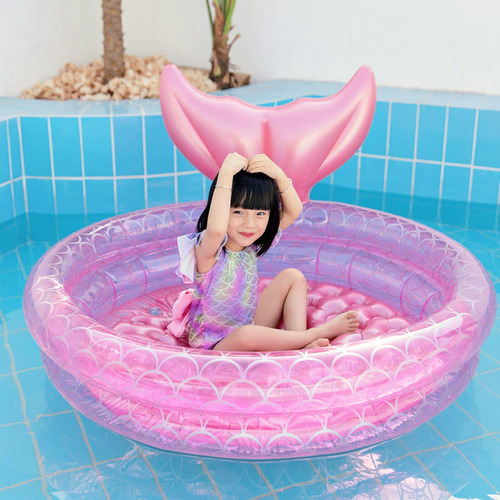 Bañera De Juego De Sirena Rosa Piscina Inflable Los 90cm