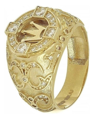 Anillos De Corona Dorada Tallados Para Hombre Joyería Boda .