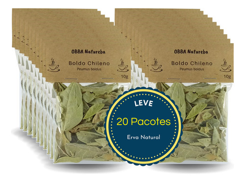Leve 20 Pacts Boldo Folhas Erva Desidratada