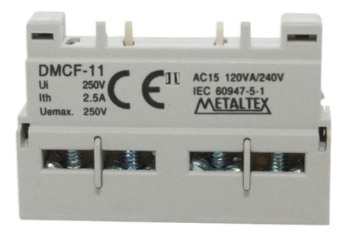 Contato Auxiliar Frontal 1na+1nf Para Dm1 Dmcf-11 Metaltex