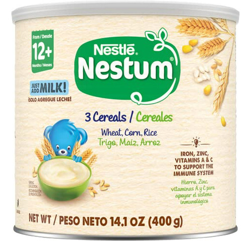 Cereal Nestle Nestum Junior, 3 Cereales, Para Niños