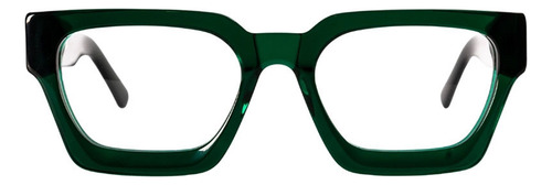 Lente Óptico Emmet Cuadrado Unisex Verde Cristal Antifatiga Verde