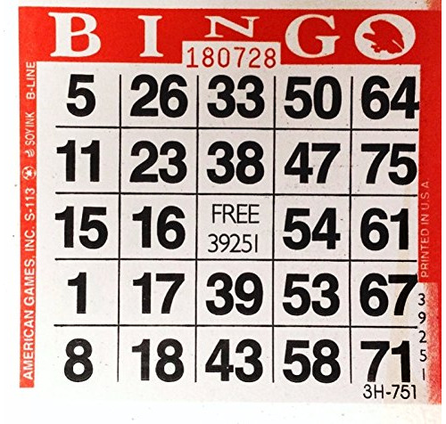 1 En Tarjetas De Papel De Bingo Rojo: 500 Tarjetas Por Paque