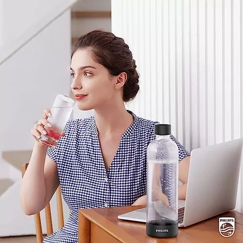 SodaStream Botellas para máquinas de agua con gas, 1 paquete doble, 2 x 1  litro, color negro