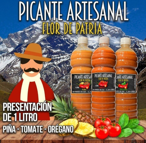 Salsa Picante Artesanal Criollo Flor De Patria 1 Lt