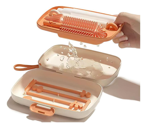 Genieall - Kit Limpiador De Botellas De Viaje 7 En 1, Cepill