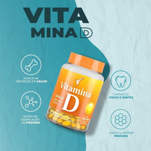 Kit Vitamina D - 60 Dias - 60 Cápsulas + E-book Sabor Sem Sabor