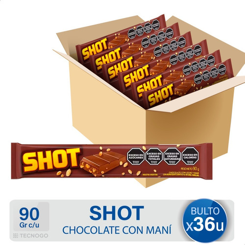 Caja Chocolate De Leche Con Mani Shot Pack - Mejor Precio