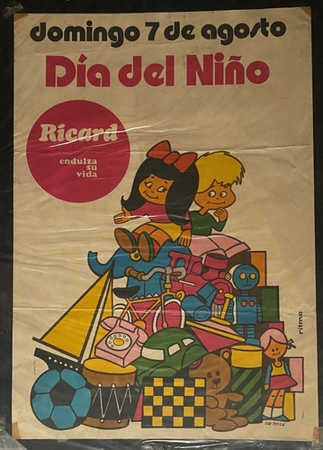 Afiche Día Del Niño Ritmo Ricard Uruguay Década 70 Ez4b2