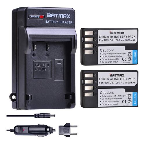 Batmax D-li109 - Batera Y Cargador Cc Para Cmaras Pentax D-l