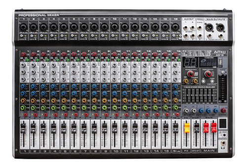 Imagem 1 de 10 de Mesa De Som Amw Ag16 Dsp 16 Canais Xlr Efx Mp3 Record . Loja