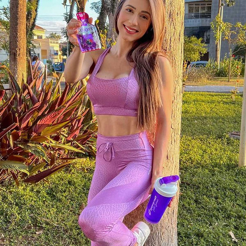 Coqueteleira Academia Garrafa 700ml Bodyaction Colageno Roxo