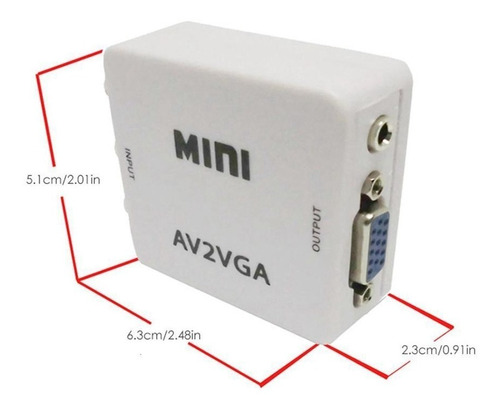 Imagen 3 de 5 de Mini Convertidor Rca A Vga Audio 3.5mm Playstation Monitor