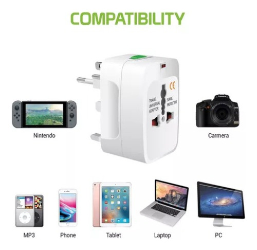 Adaptador De Corriente Universal Internacional 4 En 1 Viaje