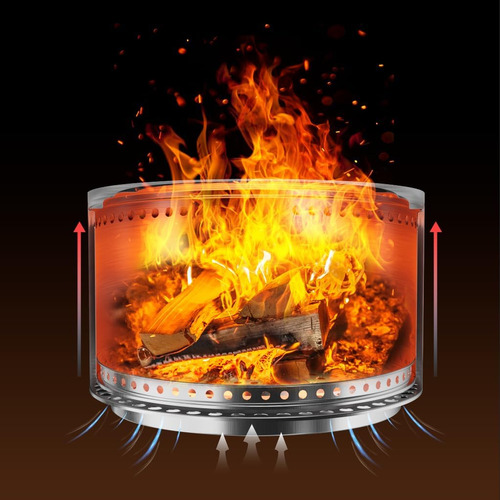 Fogata Sin Humo Con Cenicero Extraíble | Chimenea Portátil D