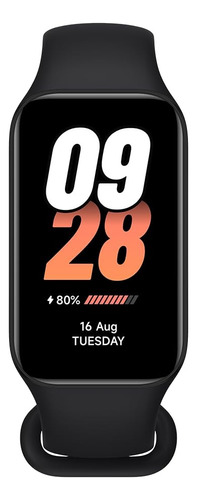 Funda deportiva para Xiaomi Mi Band 8 Active Smartwatch, versión global, color negro, correa, color bisel negro, diseño de pulsera de malla negra