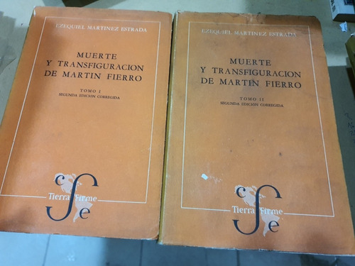 Libro:muerte Y Transfiguracion De Martin Fierro-tomos I Y Ii