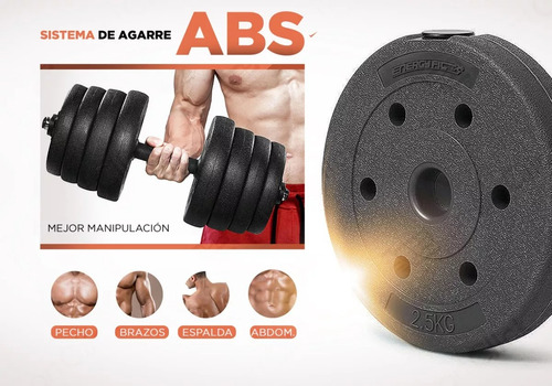 Kit Mancuernas + 20 Kg De Discos Pesas A Eleccion Cromadas