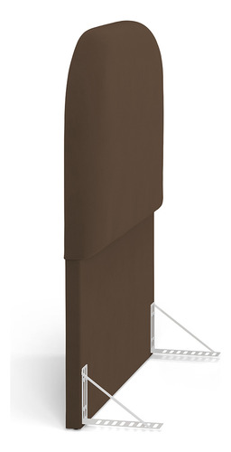 Cabeceira Cama Box 100cm Lanna Com Puff Doha Suede Marrom