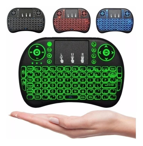 Mini Teclado Inalambrico Tv Box Touchpad Smart Tv Iluminado