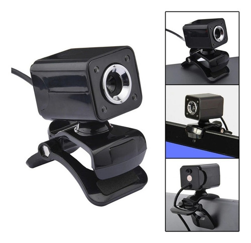 Camara Webcam Hd Con 4 Luces Led Micrófono Videoconferencia