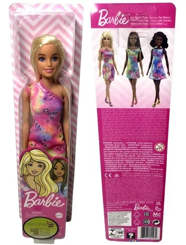 Boneca Barbie Fashion Loira Vestido Rosa Mattel Original