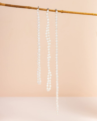 Collar Redondo De Plata Con Perlas Blancas Para Mujer