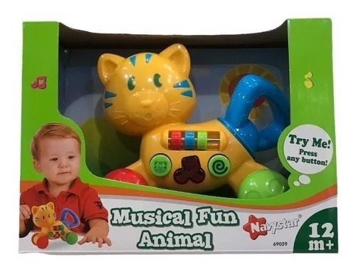 Imagen 3 de 6 de Gatito Musical De Arrastre Navystar Pilas Incluidas Playking