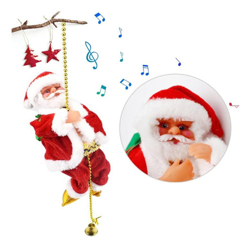 Papá Noel Subiendo A Papá Noel Con Luz Y Música Navideña