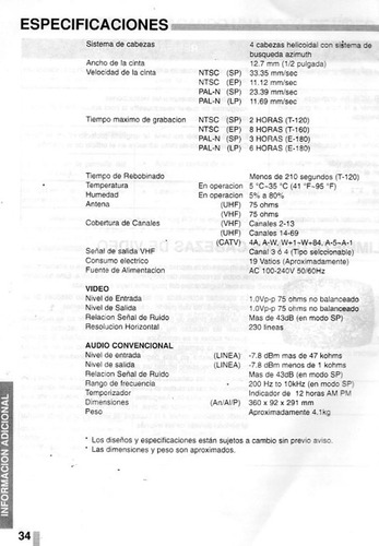 Imagen 4 de 5 de Video Casetera Hitachi (sin Control Remoto) Funcionando Impe