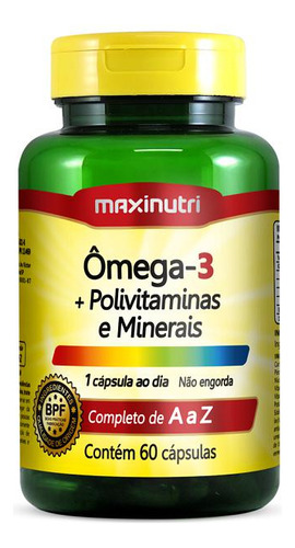 Ômega 3 E Polivitaminas 1000mg 60cps Maxinutri