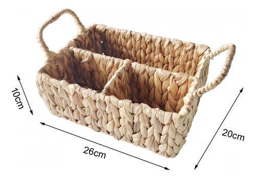 Cesta De Armazenamento Dividida Tecida Do Rattan Com