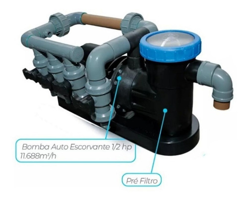 Kit Completo Da Motobomba Do Filtro Dry Pump Splash Piscinas 110V/220V