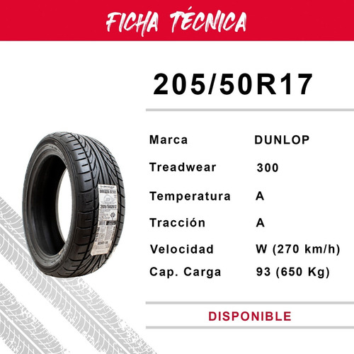 Llanta 205/50r17 Dunlop Direzza Dot 1412 (1 Llanta)