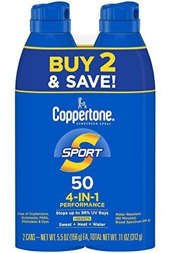 Protector Solar Coppertone Sport Spf 50, Pack 2x5.5 Oz