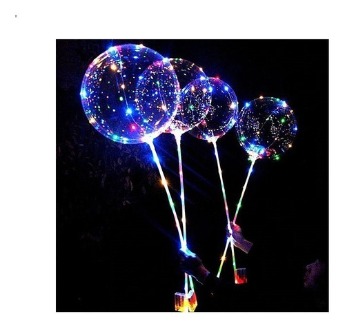 Globo Luminoso Cristal Led Multicolor Alambre Palito X 10uni