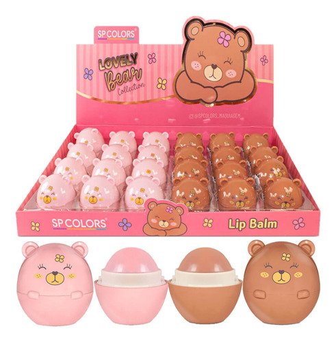 24 Lip Balm Ursinho Bear Sp275 Sp Colors Atacado Sj