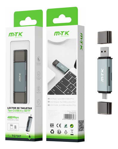 Adaptador tipo C y USB-A micro SD lector de tarjetas SD OTG celular