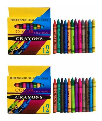120 Crayolas Economicos Mayoreo Crayones Fiesta Colorear