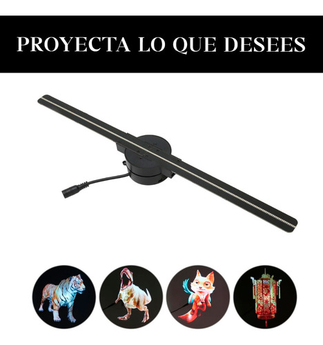 Proyector Holografico 3d Luces Led Video Control Remoto App Negro