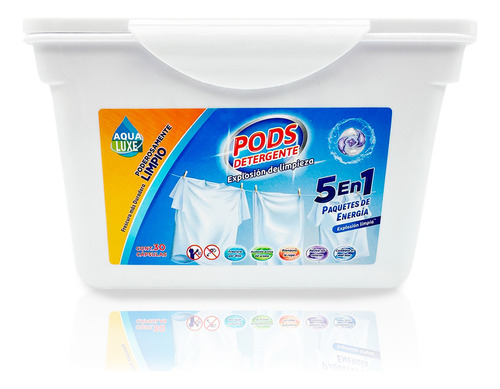 Pods Detergente Aqua Luxe Ropa / 30 Capsulas De Jabon 5 En 1