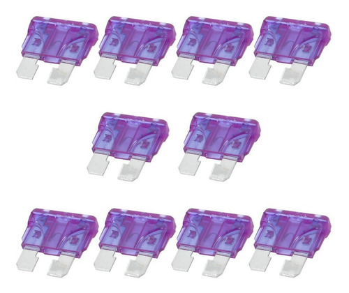 Vehiculo Cuchilla Fusible 3 Amp Auto Caravan Purple 10 Pcs