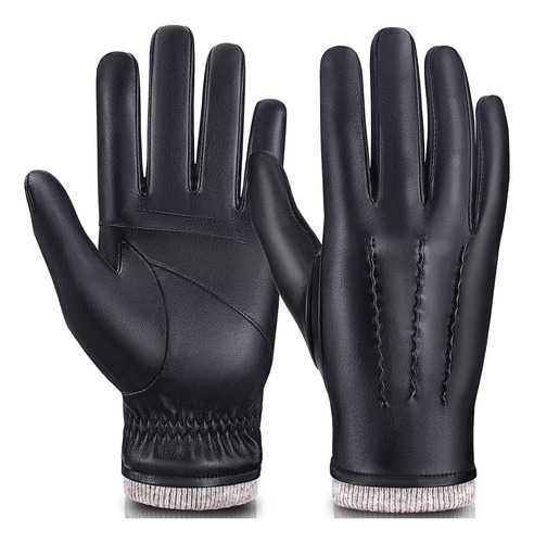 Guantes De Cuero Para Hombre Táctiles Y Cálidos Con Forro De