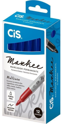 Pincel Marcador Permanente Cis Markee Fino Azul