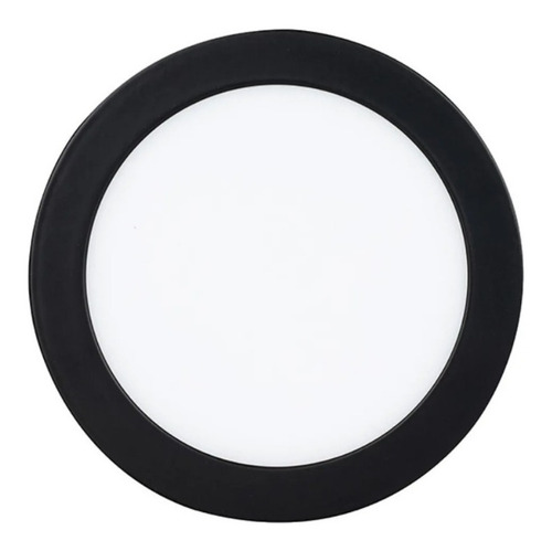 Pack 10 Panel Plafon Led Sobrepuesto Redondo 12w Borde Negro