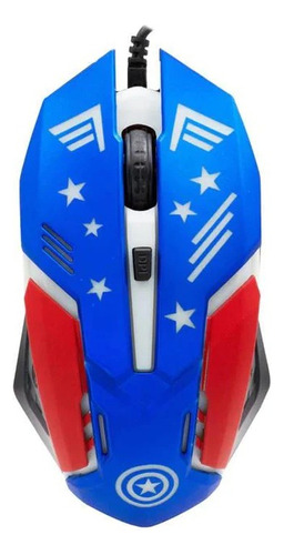 Kit Gamer 3 En 1 Marvel Capitan America - Revogames Azul Azul