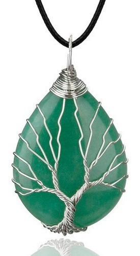 Collar Arbol De La Vida Cuarzo Jade + Estuche Tureloj