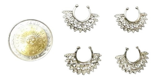 Imagen 1 de 2 de Septum Piercing Nariz Pasante O Presión (falso) Strass 10mm