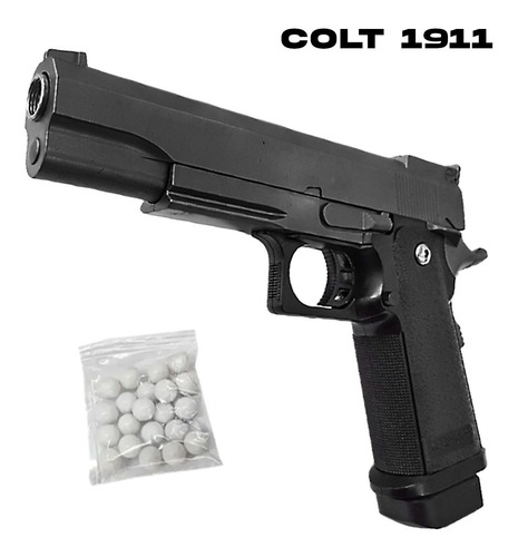 Imagen 2 de 10 de Pistola Airsoft Full Metal Colt 1911 6 Mm Resorte Spring Bbs