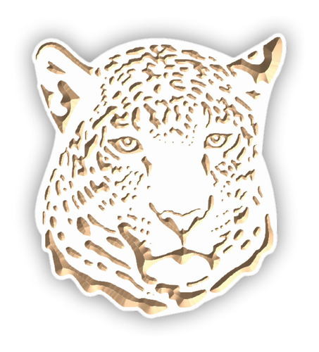 Figura 3d Entalhada Em Madeira - Leopardo